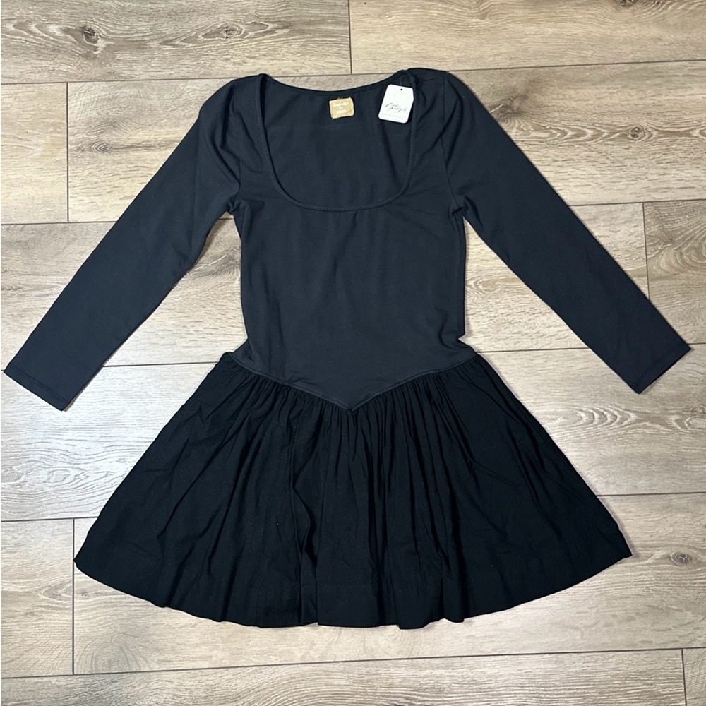 NWT Free People Free-est Onda Long Sleeve Drop Waist Mini Dress - Picture 5 of 13